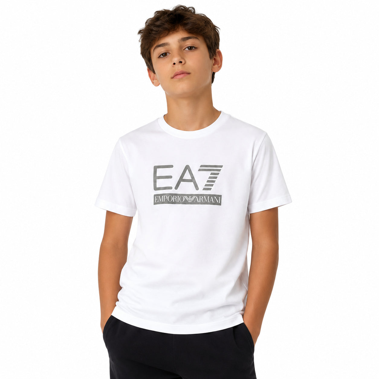 EA7 Emporio Armani T-Shirt 7B000350-U0002 | Maglietta Ragazzi Manica Corta | Bianco
