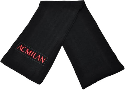 AC Milan Sciarpa 141421 – Nero, sciarpa unisex in poliestere per autunno e inverno, accessorio per tifosi milanisti, regalo per appassionati di calcio