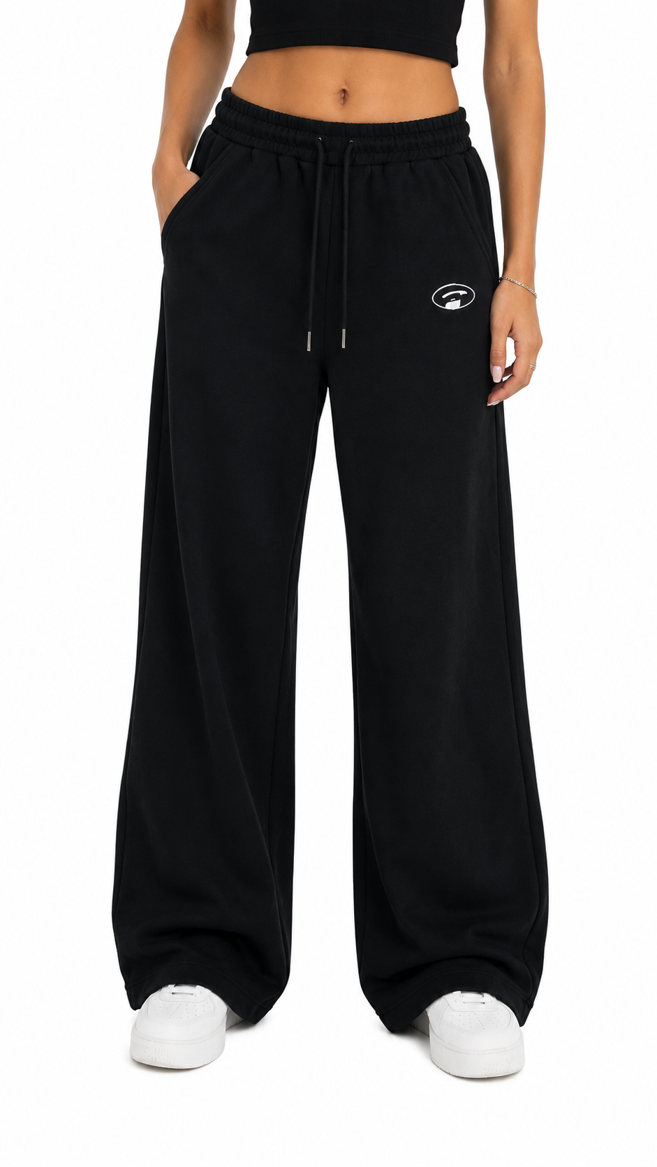 Starter Pantaloni neri donna eleganti a palazzo, vestibilità ampia, comodi, moderni e versatili 41266 ST