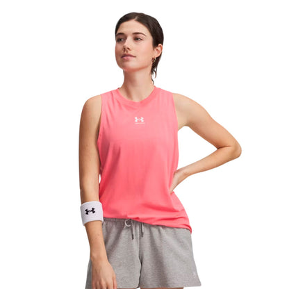 Under Armour Rival Muscle Tank – Canotta donna rosa (Bittersweet Pink) in cotone – 1383659-600