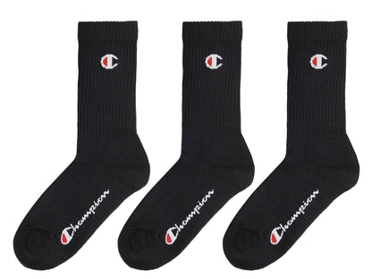 CHAMPION 3PK CREW SOCKS NBK/NBK/NBK-NS U24558-KK001