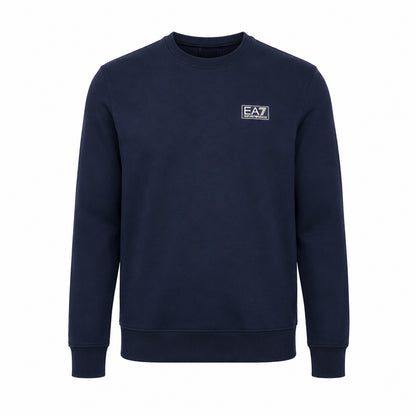 EA7 Felpa Uomo Girocollo in Cotone Blu - 7M002231-UB102