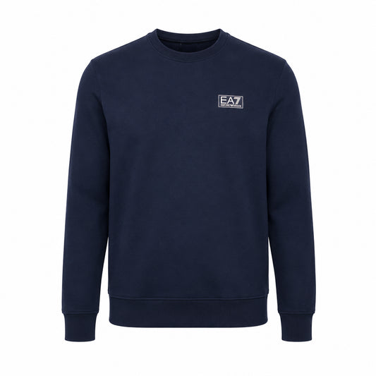 EA7 Felpa Uomo Girocollo in Cotone Blu - 7M002231-UB102