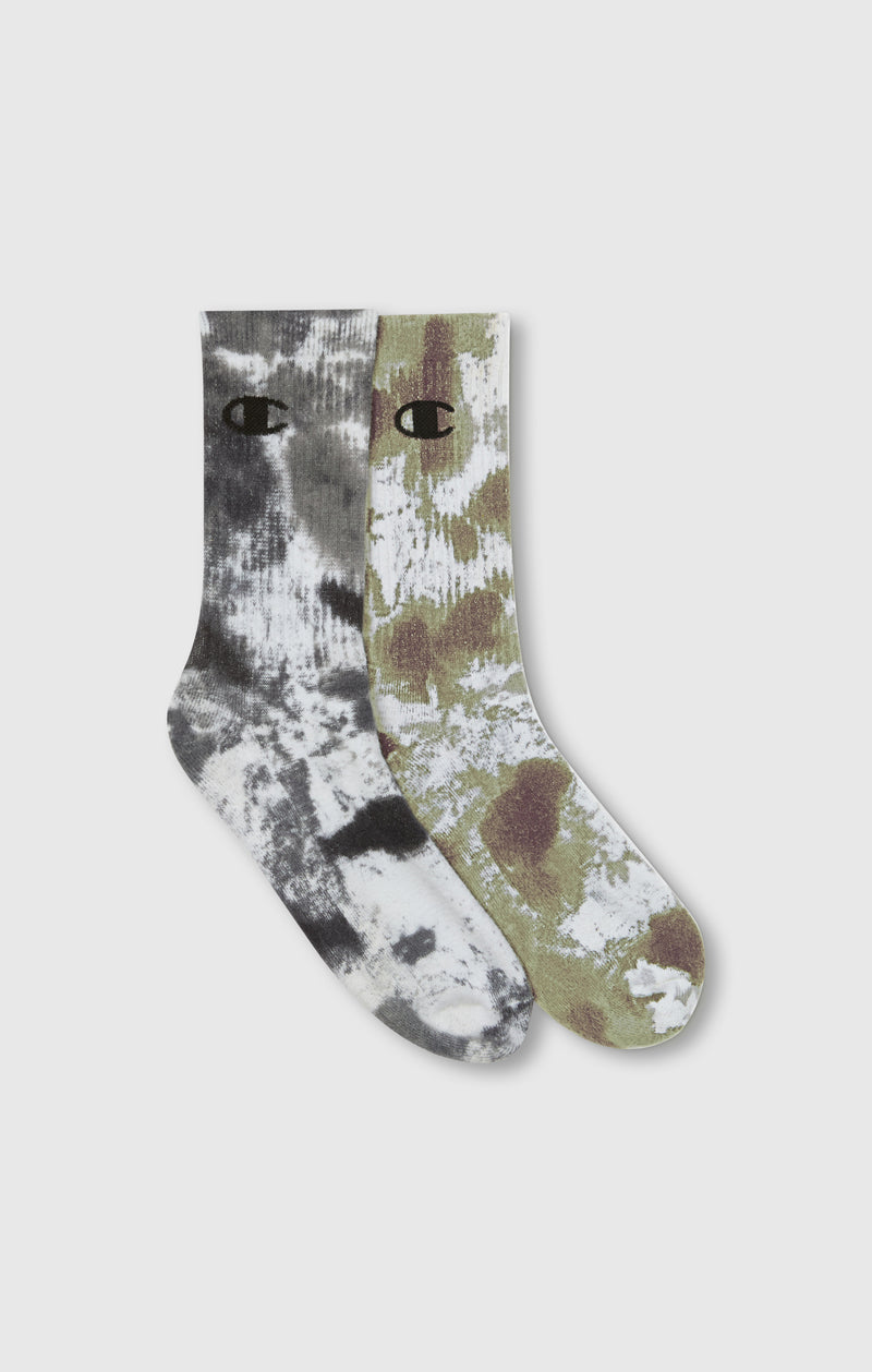 CHAMPION CMP 2PK CREW SOCKS WHT/NBK/FGY/IWT/RSBR/SPKH U20154-WW001