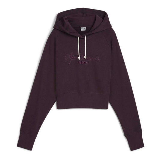 PUMA CLASSICS+ RELAXED CROPPED HOODIE MIDNIGHT PLUM 626559-44