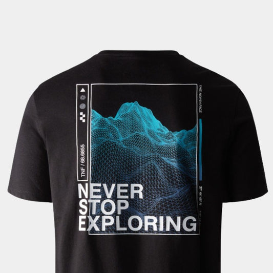 THE NORTH FACE M FOUNDATION GRAPHIC TEE S/S - EU TNF BLACK/OPTIC BLUE NF0A86XHOGF1