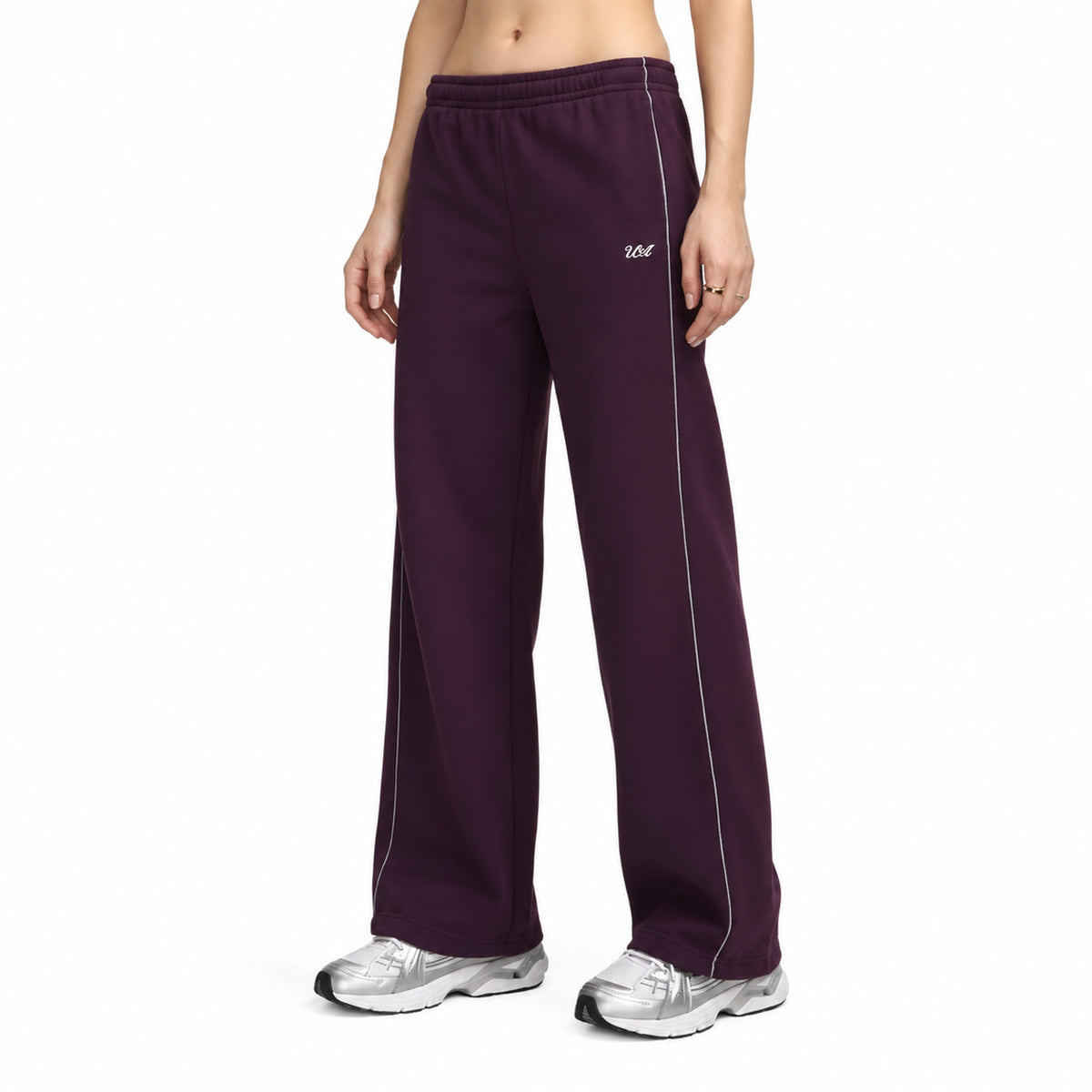 Under Armour Rival Shimmer Pant Da donna 6013561-526 – Viola, pantaloni wide leg in cotone con effetto shimmer per look sportivi e casual, ogni giorno