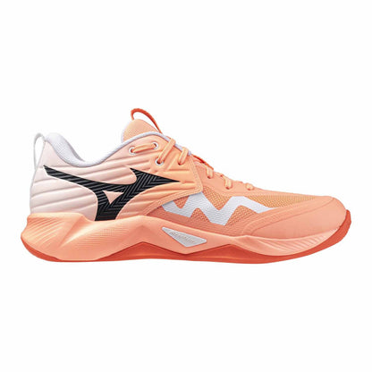 Mizuno Wave Momentum Pro – Scarpe da pallavolo unisex corallo in ecopelle e mesh – V1GA254080