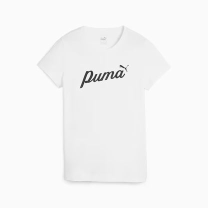 PUMA ESS+ SCRIPT TEE WHITE 679315-02