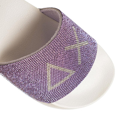 Sun68 GIRL'S SLIPPERS STRASS LOGO X36411-0124