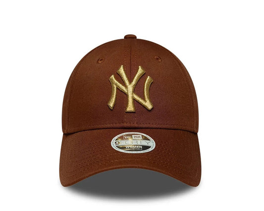 New Era 9FORTY Cappellino da Baseball Unisex con Visiera e Logo Oro in Cotone Marrone Taglia Unica 60915780