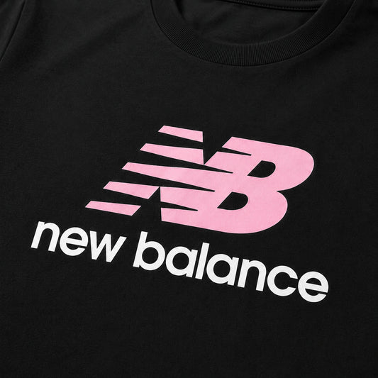 New Balance NB Stacked Logo Jersey Tee LAKG0246-BK | Bambina | Nero