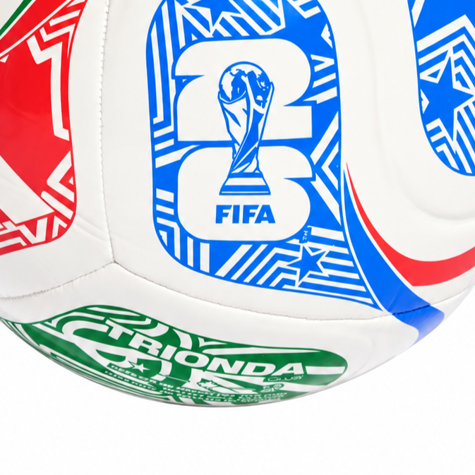 Adidas Pallone da Calcio Adidas World Cup 26 Trionda Club (JD8028) – White/Vivid Red/Glow Blue JD8028 – foto 5