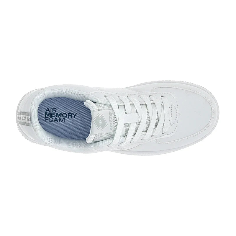 Lotto Cavaliers AMF JR – Sneaker Unisex Ragazzo in Ecopelle | Bianco