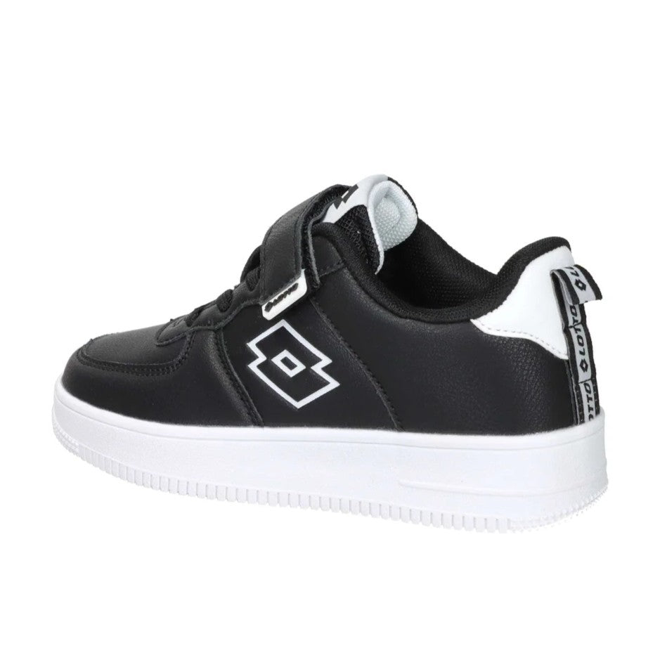 Lotto Sneakers Bambino Bambina Unisex in Pelle Sintetica Nero Bianco Taglie 27-34 223812-2LJ