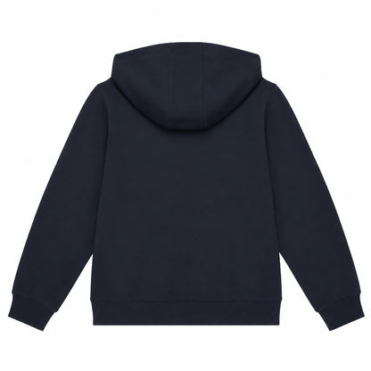 EA7 Felpa blu scuro con cappuccio, chiusura con cerniera e tasche frontali, ideale per un abbigliamento quotidiano comodo, pratico e versatile. 7B000064-UB102