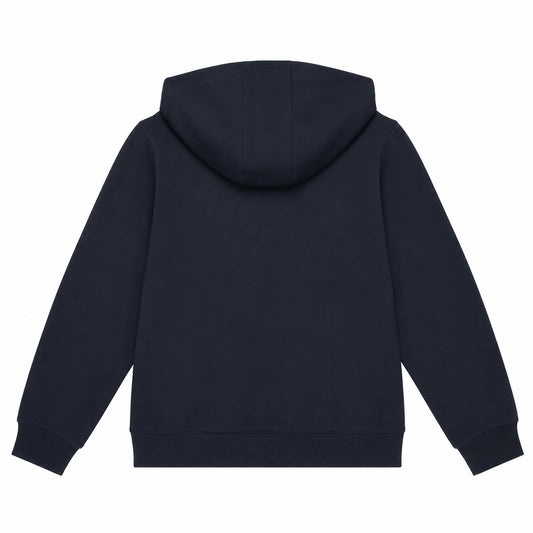 EA7 Felpa blu scuro con cappuccio, chiusura con cerniera e tasche frontali, ideale per un abbigliamento quotidiano comodo, pratico e versatile. 7B000064-UB102