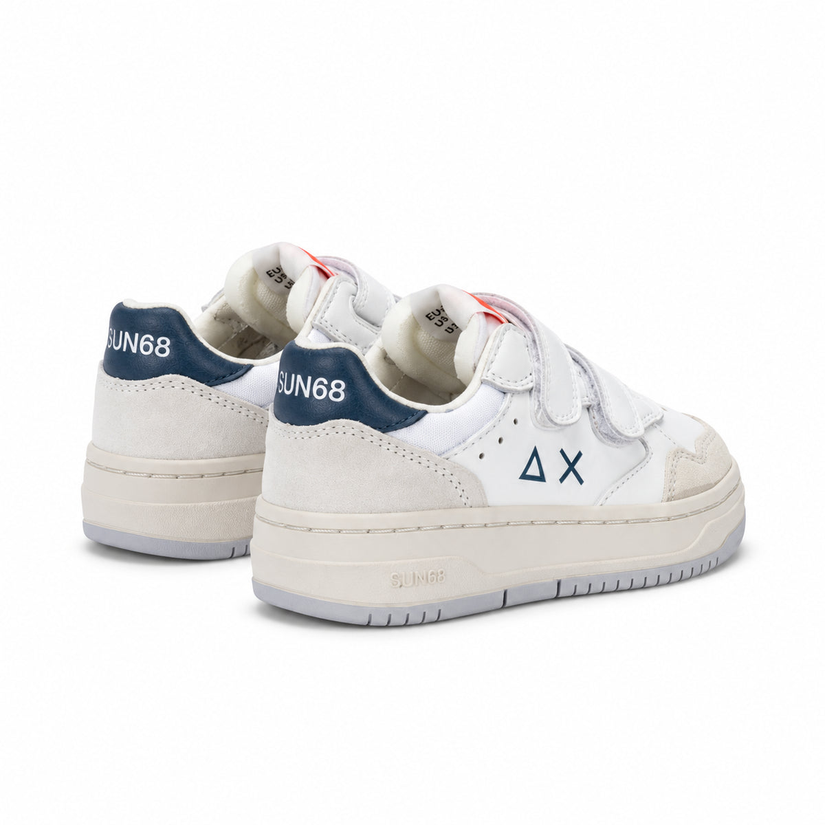 Sun68 Big Basket Evo Baby Z46360B-01 – Bianco | Sneakers bambino in ecopelle, scarpe sportive casual dal design basket per il tempo libero quotidiano