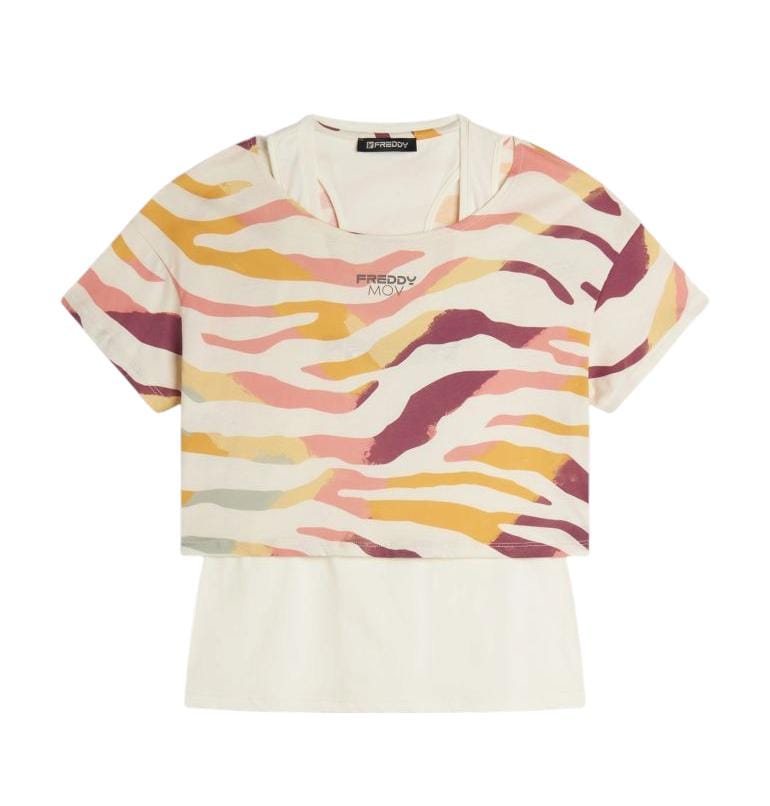 FREDDY T-SHIRT MANICA CORTA CREAM+ZEBRAANIMALIERMULTICOLOR S25WMVT1C-WAN117