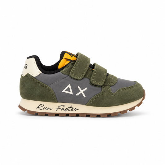 Sun68 Tom Vintage Baby Z46305B-74 – Verdone | Sneakers bambino in nabuk e mesh, scarpe casual sportive per il tempo libero e gli outfit di ogni giorno