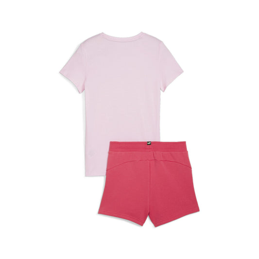PUMA LOGO TEE & SHORTS SET G WHISP OF PINK 846936-67