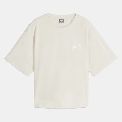 PUMA ESS ELEVATED RELAXED CROPPED TEE ALPINE SNOW 677947-87