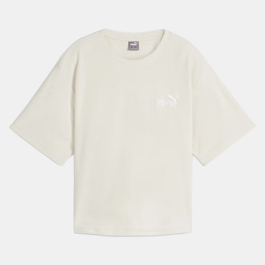 PUMA ESS ELEVATED RELAXED CROPPED TEE ALPINE SNOW 677947-87