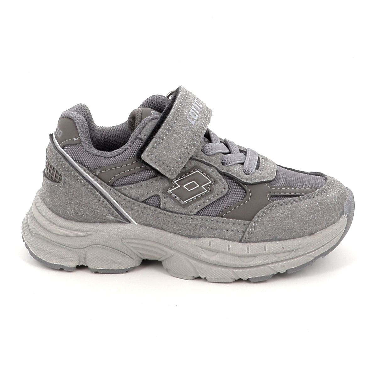 Lotto Boston AMF SUE INF S – Scarpe sportive bambino unisex grigio in nabuk e mesh – 223863-AZW