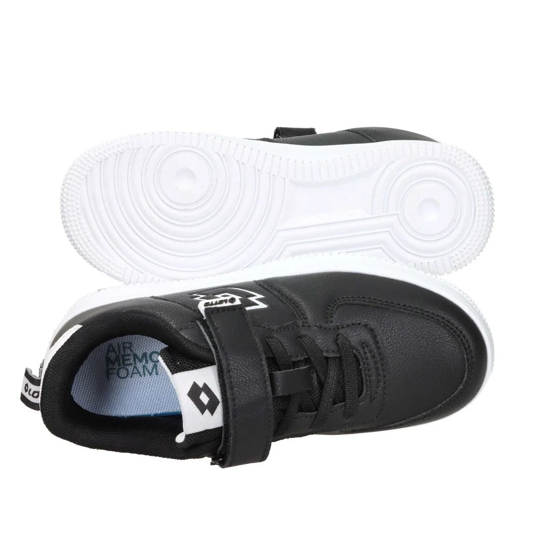 Lotto Sneakers Bambino Bambina Unisex in Pelle Sintetica Nero Bianco Taglie 27-34 223812-2LJ