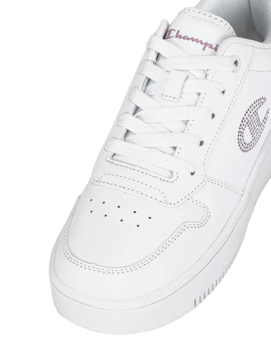 CHAMPION RD18 PLATFORM GLITTER G GS LOW CUT SHOE WHT/PINK S32872-WW010