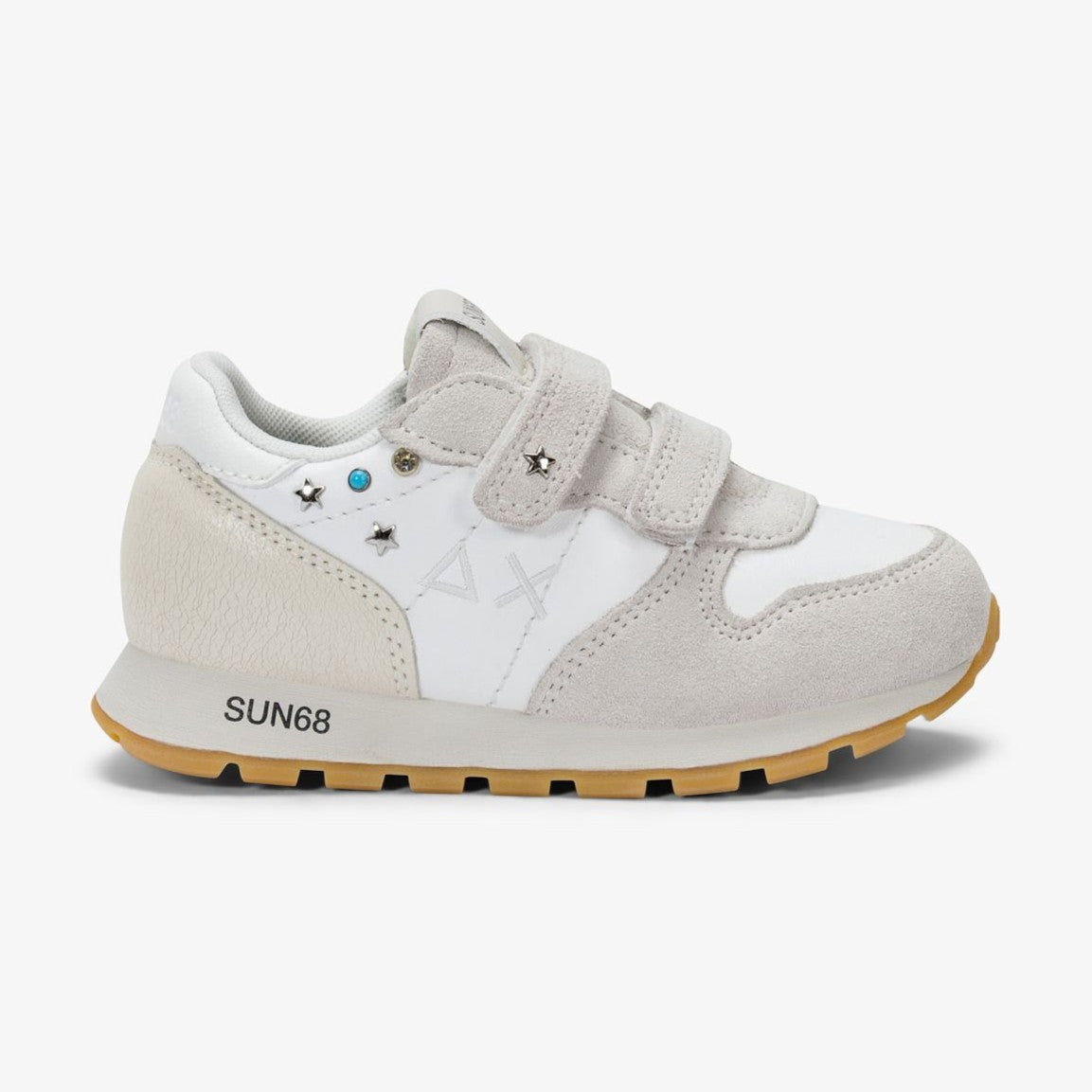 Sun68 Ally Studs Baby Z46406B-31 – Panna | Scarpe sportive bambina in mesh, sneakers casual per completare con stile gli outfit di ogni giorno