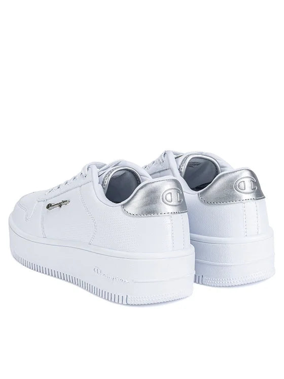 CHAMPION RD18 PLAT CHROMO LOW CUT SHOE WHT/SILVER S11715-WW015