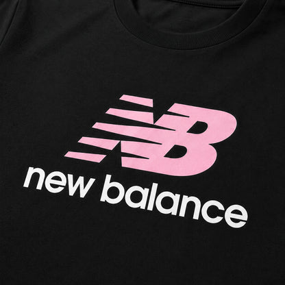 New Balance Jersey Stacked Logo Tee LAKG0183-BK | Bambina/Ragazza | Nero