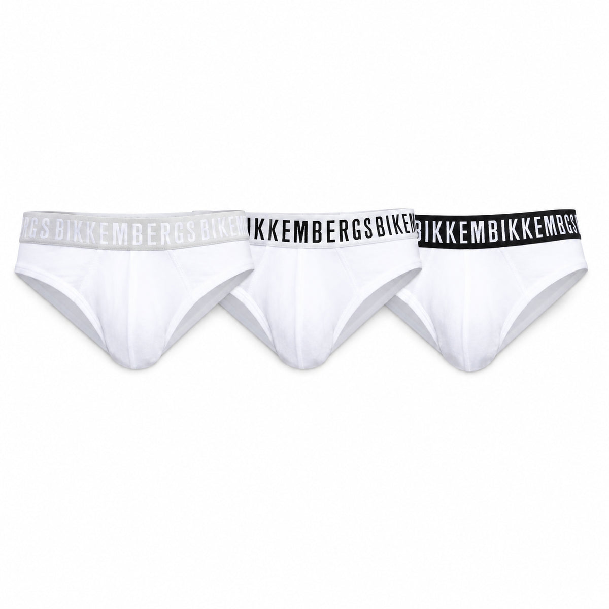 Bikkembergs Slip BKK004T | Intimo Uomo Confezione da 3 | Nero/Grigio/Blu