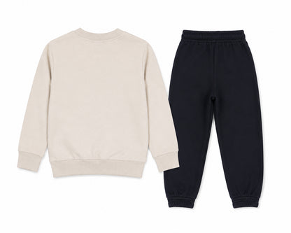 New Balance Linear NB Crew & FT Small Logo Jogger Set LAKG0495-LIN | Completo Bambino/a | Linen