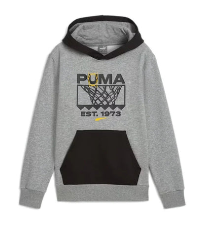 PUMA BASKETBALL WINNING SHOT HOODIE FL B MEDIUM GRAY HEATHER 628024-03