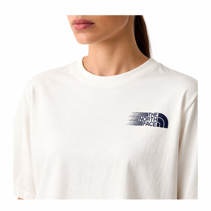 THE NORTH FACE NTF W RETRO TRAIL BOXY SS TEE-GRAPHIC WHITE DUNE NF0A8JAHQLI1