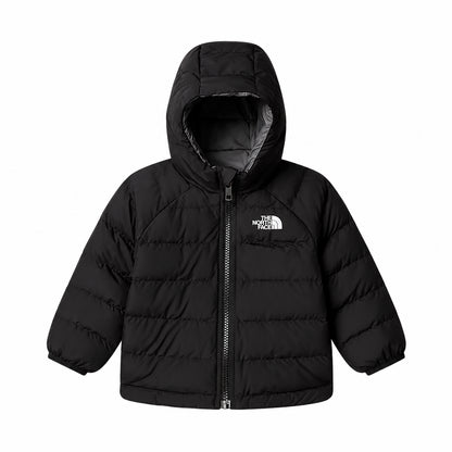 The North Face Baby Reversible Perrito Giacca Imbottita Reversibile con Cappuccio Neonato Nero Grigio TNF Black Smoked Pearl 12-24 Mesi NF0A88W3WOO1