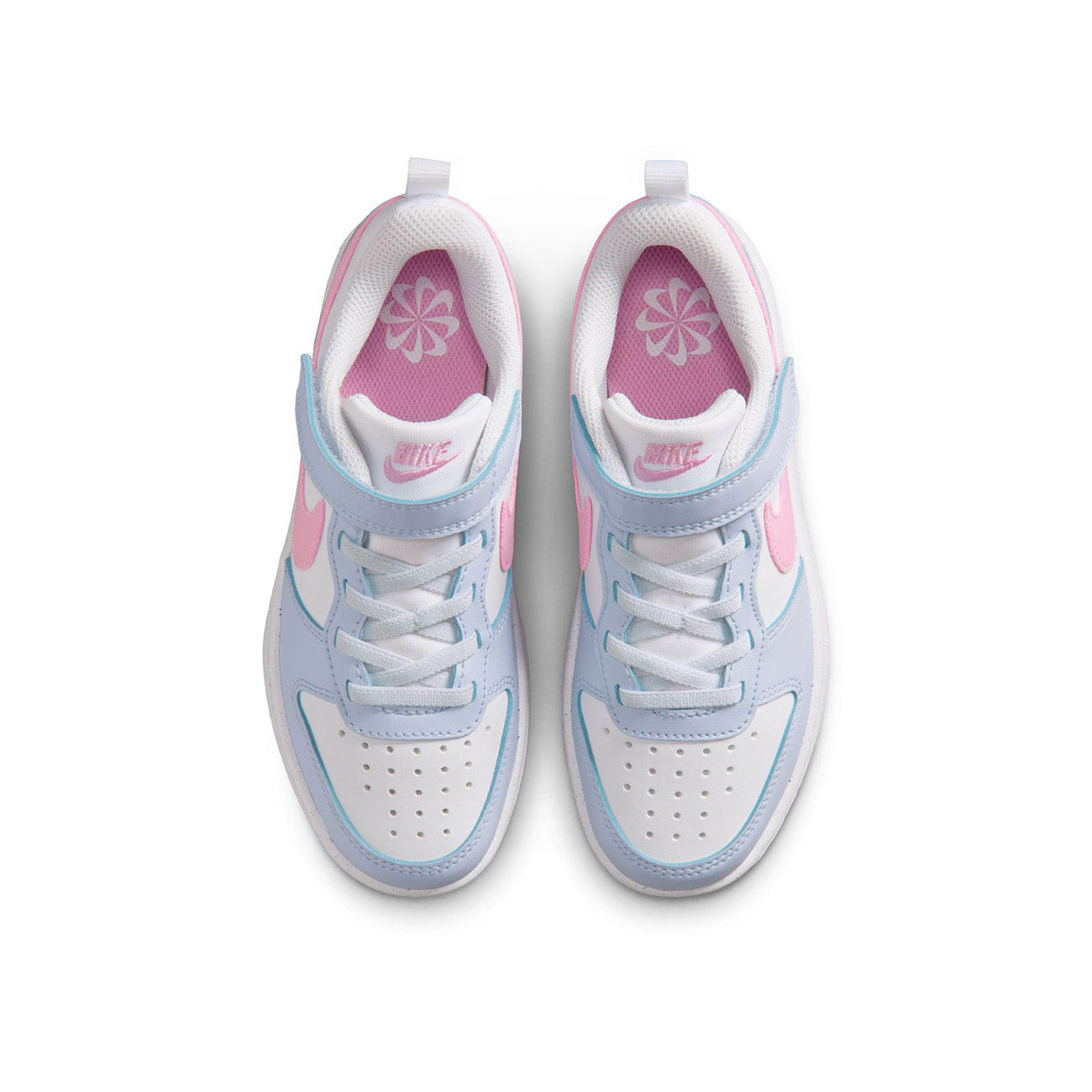NIKE COURT BOROUGH LOW ESS+ PS WHITE/PINK RISE-FOOTBALL GREY IQ2726-101