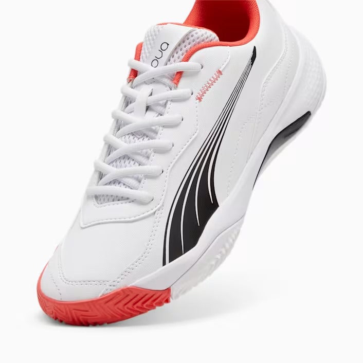 PUMA NOVA SMASH WHITE-BLACK-ACTIVE RED 107600-02
