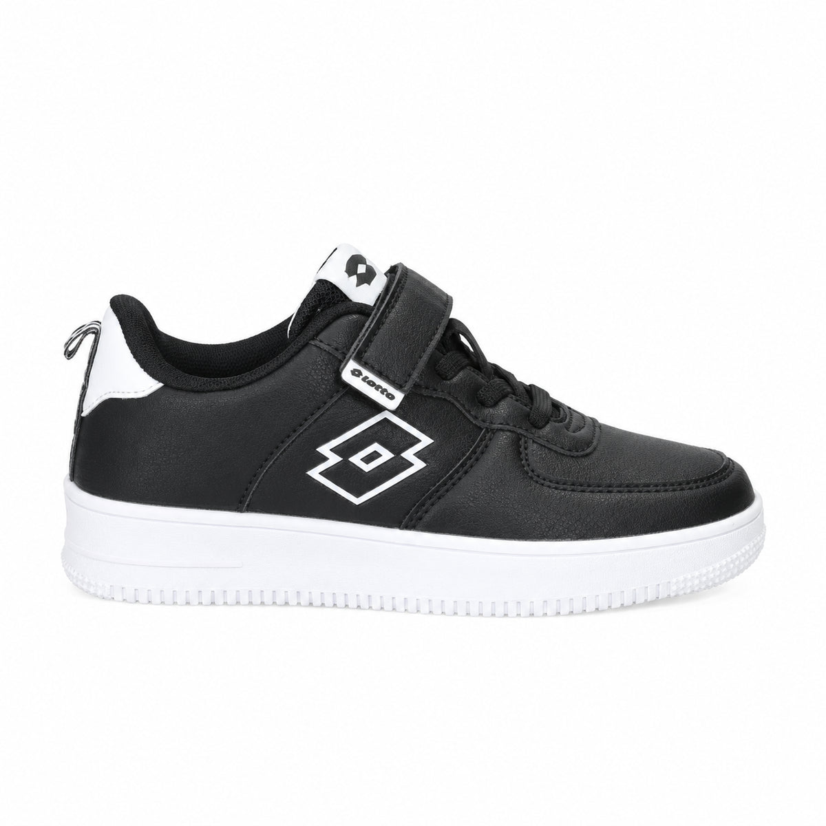 Lotto Sneakers Bambino Bambina Unisex in Pelle Sintetica Nero Bianco Taglie 27-34 223812-2LJ