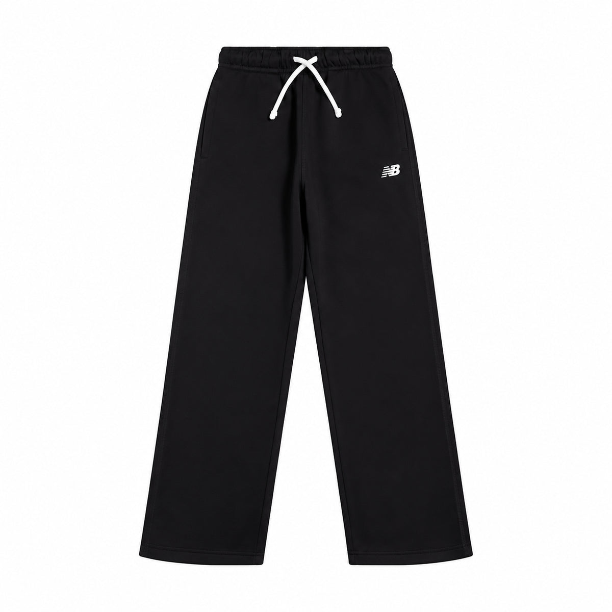 New Balance Small Logo Straight Leg YB62Y8PV-BK – Nero | Pantaloni bambino e ragazzo in fleece, gamba dritta e mini logo per outfit casual quotidiani