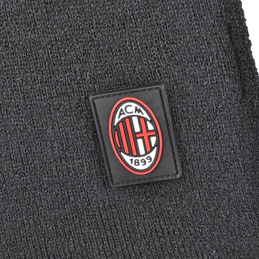 AC Milan Sciarpa 141421 – Nero, sciarpa unisex in poliestere per autunno e inverno, accessorio per tifosi milanisti, regalo per appassionati di calcio