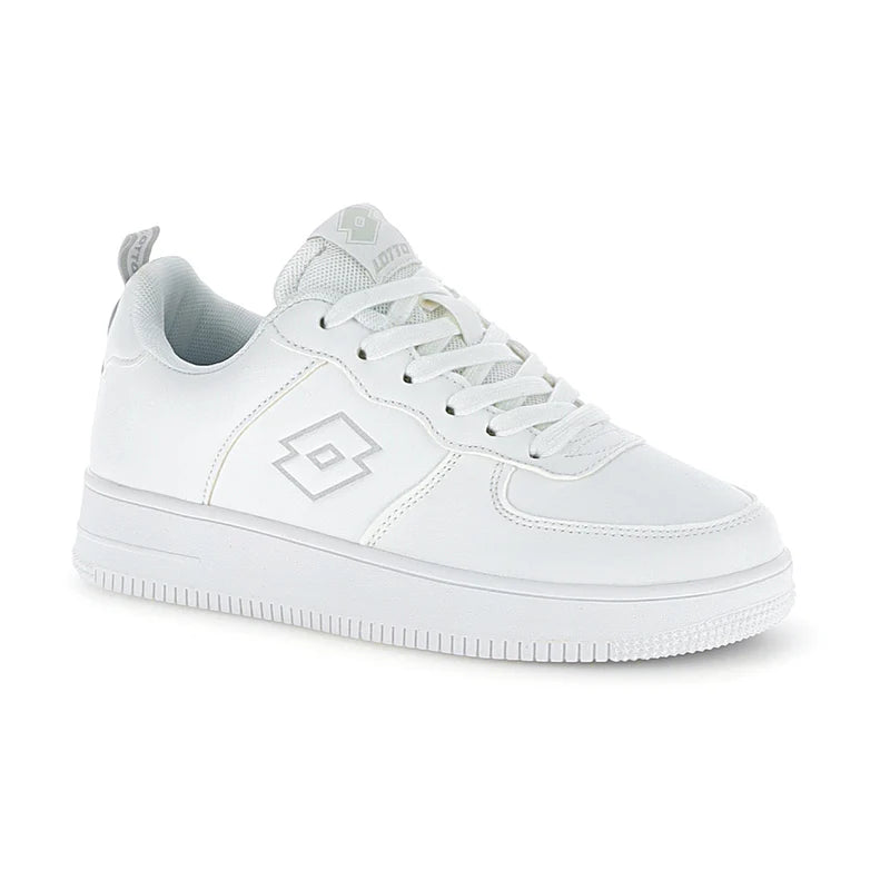 Lotto Cavaliers AMF JR – Sneaker Unisex Ragazzo in Ecopelle | Bianco