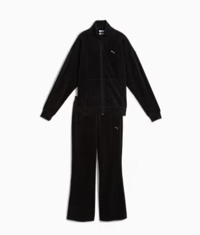 PUMA VELOUR RIB RELAXED SUIT OP BLACK 688164-01