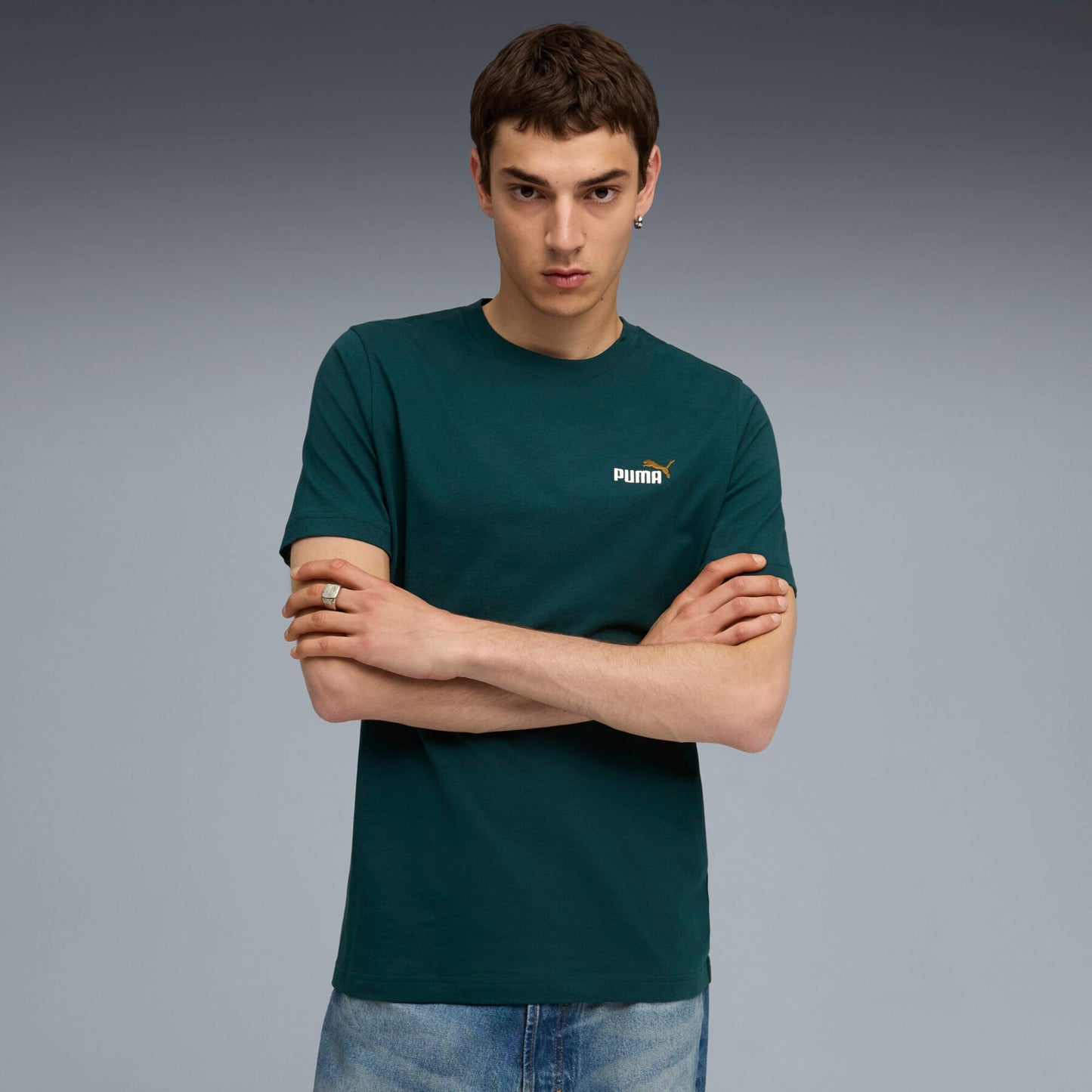 PUMA ESS 2 COLOR SMALL NO. 1 LOGO TEE GREEN 684717-75
