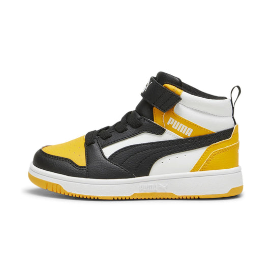PUMA REBOUND V6 MID AC+ PS PUMA WHITE-PUMA BLACK-TANGERINE 393832-19