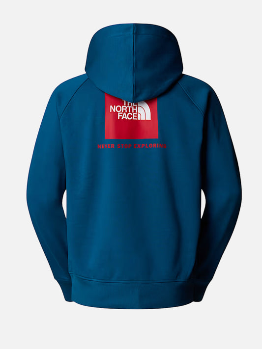 THE NORTH FACE M RAGLAN BOX NSE REGULAR HOODIE MINERAL INK/TNF RED NF0A89F9F9T1