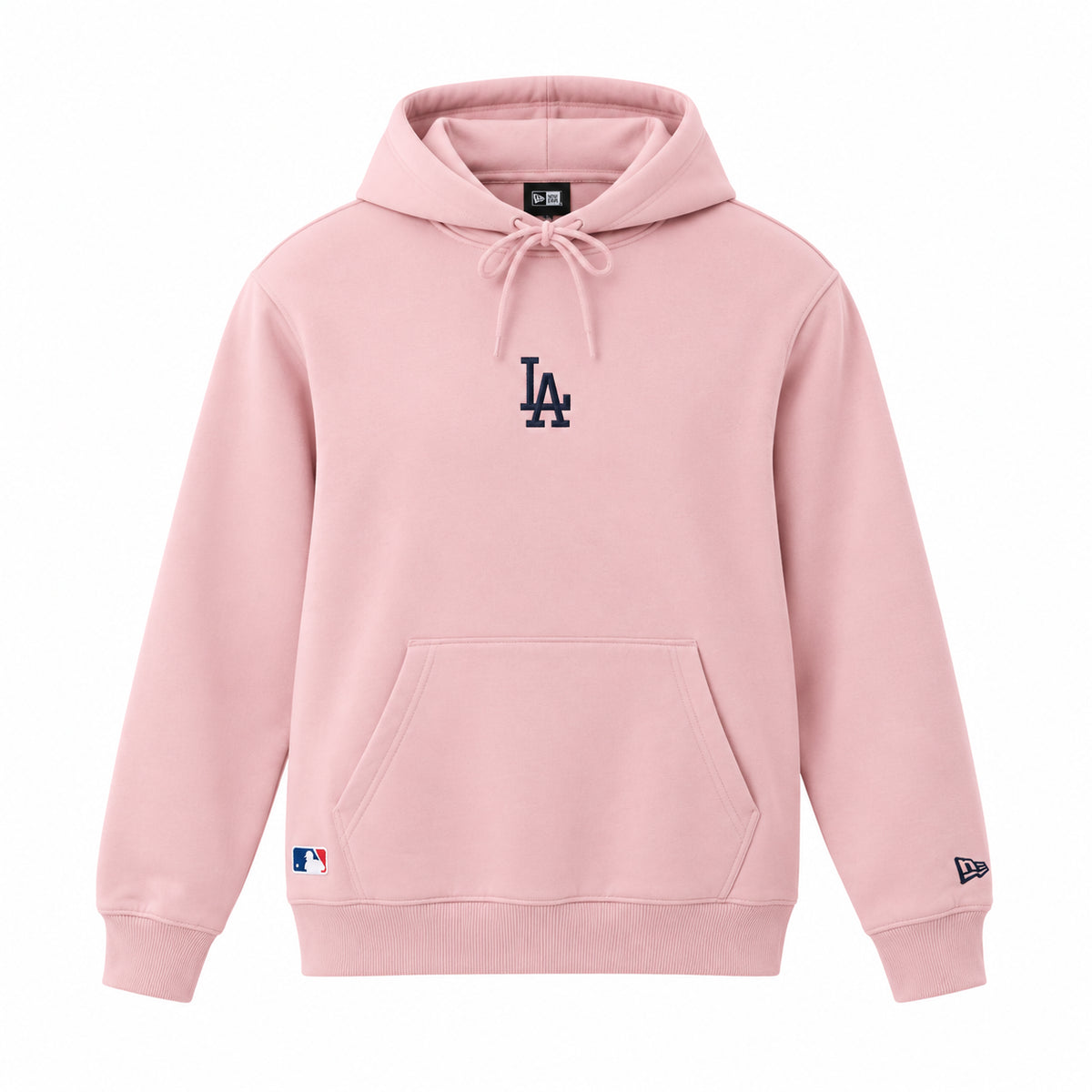 New Era LA Hoodie Oversize Felpa con Cappuccio Uomo in Fleece Rosa Rose Pâle S-XL 60897527