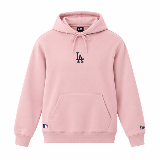 New Era LA Hoodie Oversize Felpa con Cappuccio Uomo in Fleece Rosa Rose Pâle S-XL 60897527